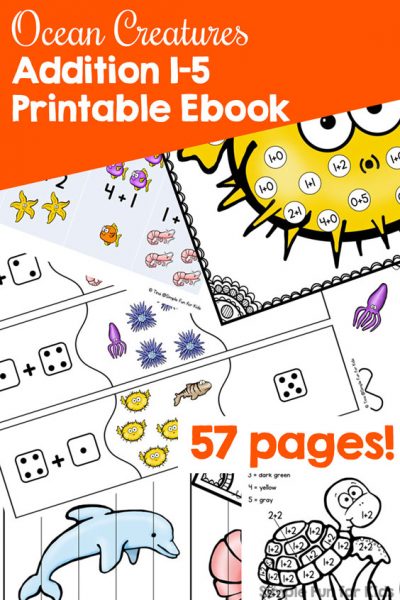 Ocean Creatures Addition Printable Ebook - Simple Fun for Kids Shop