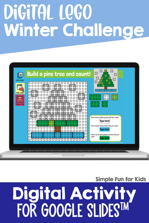 Ten fun EDITABLE winter-themed digital LEGO challenges for Google Slides and Google Classroom. Students can practice skills such as copying & pasting, dragging & dropping, typing in text boxes, and counting in a super-engaging way.