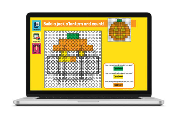 Ten fun EDITABLE Halloween-themed digital LEGO challenges for Google Slides and Google Classroom. Students can practice skills such as copying & pasting, dragging & dropping, typing in text boxes, and counting in a super-engaging way.